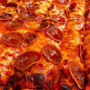 Pepperoni pizza - great pie just long slices and was hoping for a thinner crust.
