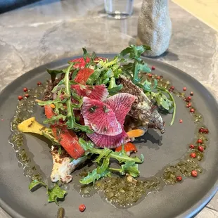 Red Rice Crusted Branzino