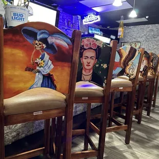 artwork on chairs