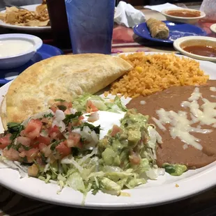 Steak quesadilla with all the fixins