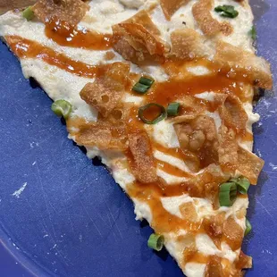Crab Rangoon pizza with the taste and texture of frozen pizza...for over $20...