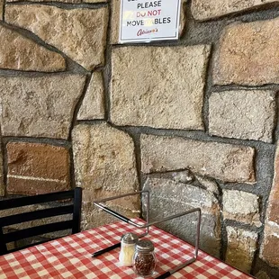 a red and white checkered table cloth