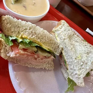 Turkey Sandwich + Broccoli Cheddar Soup