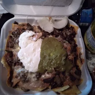 Carne Asada Nachos! Bomb!