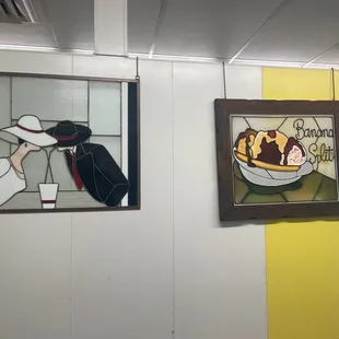 Etched glass art in the interiors.