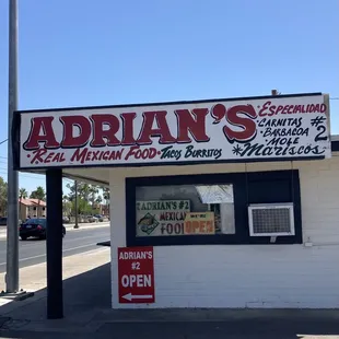 the front of the restaurant