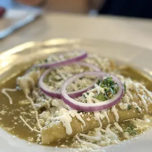 Enchiladas verdes! Table favorite :)