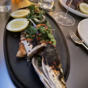 Amazing grilled whole sea bass Gotta try it Never had one so tasty