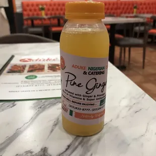 Freshly Juiced Pineapple and Ginger Drink