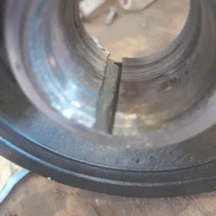 Spun harmonic balancer with broken cranksh