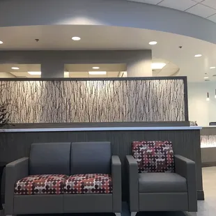 Waiting area looking towards reception area