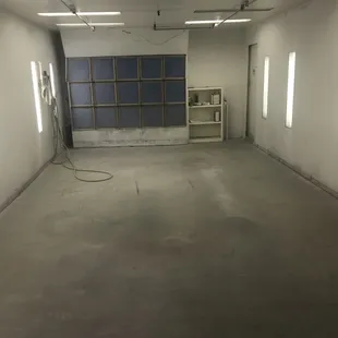 Interior of paint booth