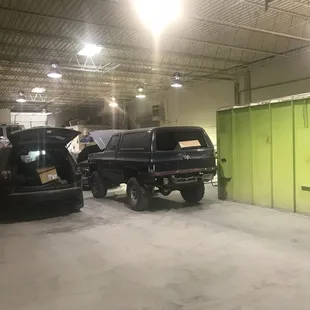 Inside of body shop