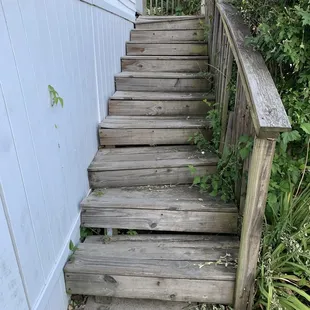 Unsafe stairs leading into house that never got fixed !!