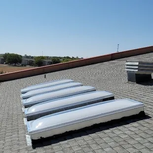 Five Skylights on School gymnasium.