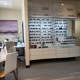 Sunglasses selection area