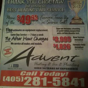 Home of the 49.95 service call for heat/ air &amp; plu