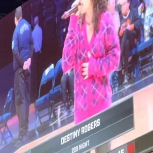 Lodi talent, Destiny Rogers, performed her hit song Tomboy at halftime. Kings beat the Mad Ants!!!!