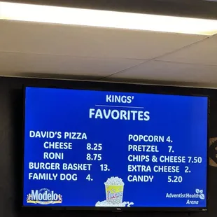 Basketball Game Menu