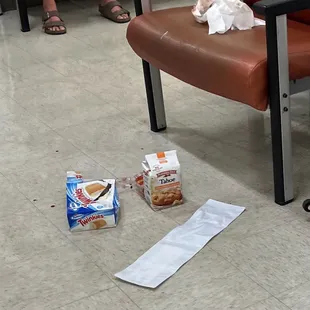 Trash in the lobby