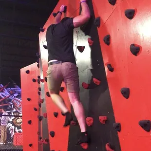 Rock Wall above a foam pit