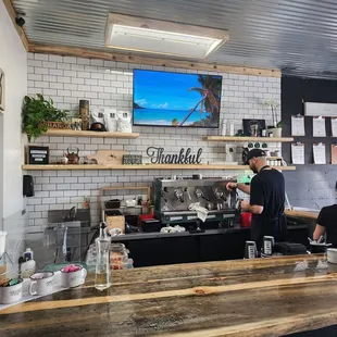 two people at the counter