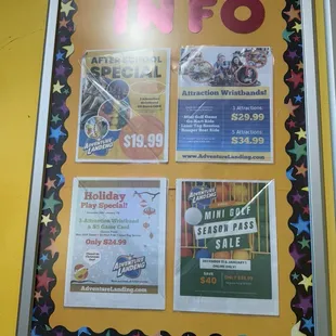 Look for this info board, the deals are posted here