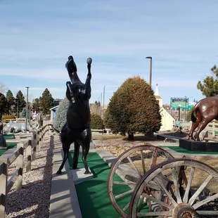Cool black stallion on Old West