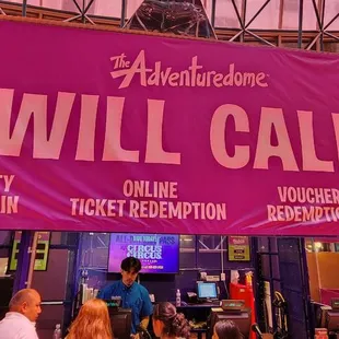 Will call ticketing desk