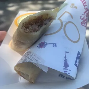 50th Anniversary Egg Rolls (pastrami, pepper Jack cheese, and honey mustard dipping sauce)