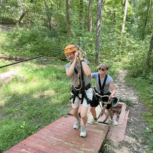 One of use coming into the landing ramp after a cool zip