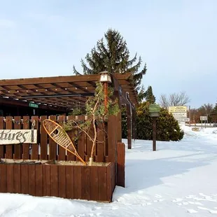 the entrance to the restaurant