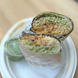 CTM Burrito: Chicken Tikka Masala, basmati rice, lentils, mint chutney * $11.99