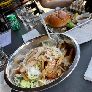 Brewhouse Salad &amp; Mushroom Swiss Burger
