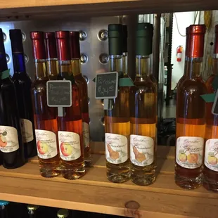 bottles of wine on a shelf