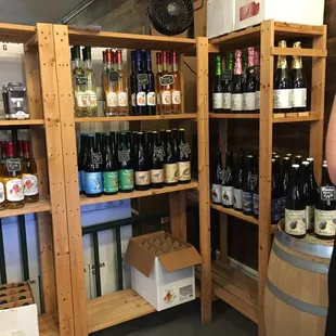 a woman in a wine shop