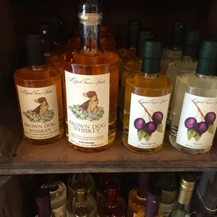 bottles of wine on a shelf