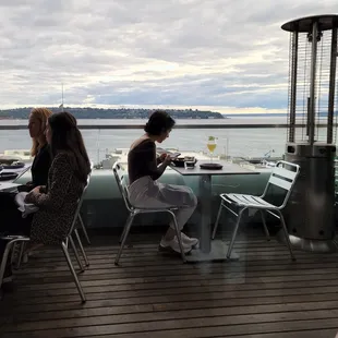 View from our table out over Elliott Bay to West Seattle.