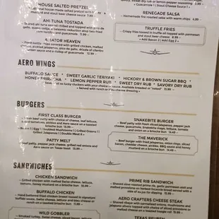 Other side of menu