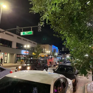 cars parked on the side of the road