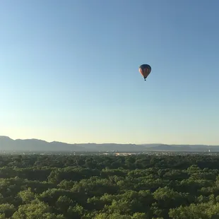 Up above! You can see other hot air balloons, as many of them take off at sunrise
