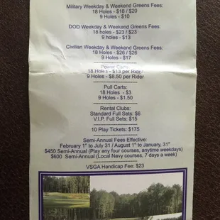 Prices for Courses and Services as of 17Jun2015.