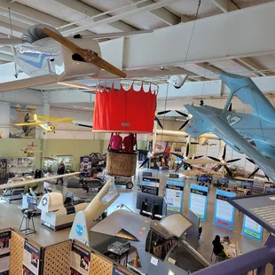 View from second floor, lots of interesting planes and aircrafts