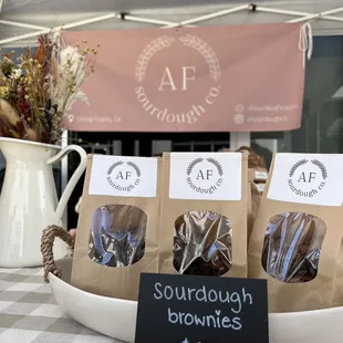 Sourdough brownies at our pop up event!