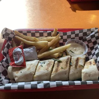 Chicken Shawerma Sandwich with fries