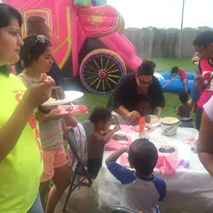 This is the best picture I got of the water bounce house