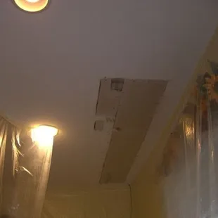 ceiling water damage before