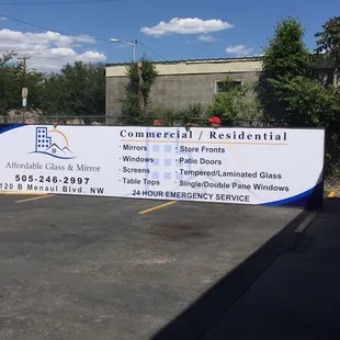 Affordable Glass &amp; Mirror sign for our shop .