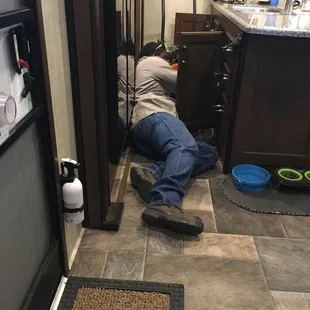 a man laying on the floor