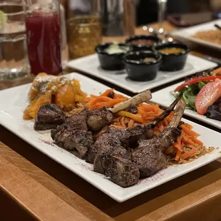 a variety of dishes of food